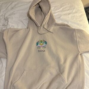 Tan frog skateboards hoodie